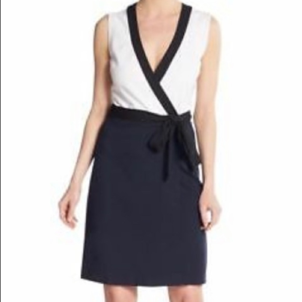 Diane Von Furstenberg Black and White Wrap Dress